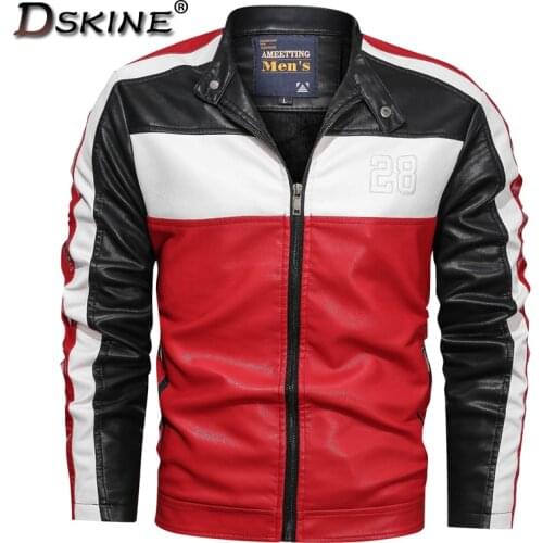 Men Motorcycle Leather Jacket Autumn and Winter Men Fleece Keep Warm Fashion Windproof Pilot Leather Jacket Pu Biker Jackets Men