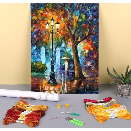 Night Aura Printed Canvas 11CT Cross-Stitch Embroidery Kit DMC Threads Sewing Hobby Knitting Craft Gift Stamped