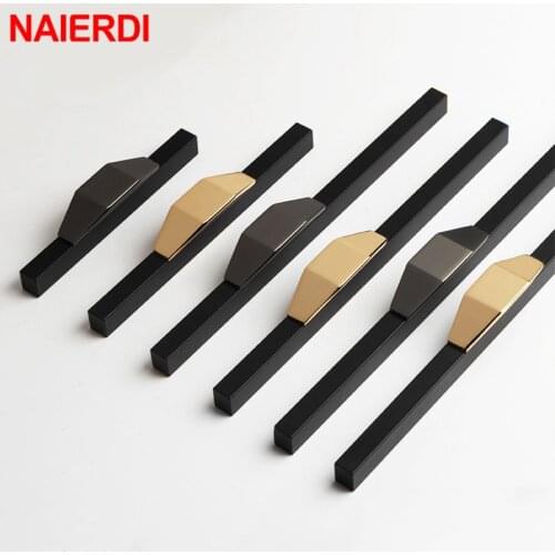 NAIERDI Black Long Furniture Handle 800-1000mm Gold Kitchen Cabinet Handles Cupboard Door Pulls Aluminum Alloy Drawer Knobs