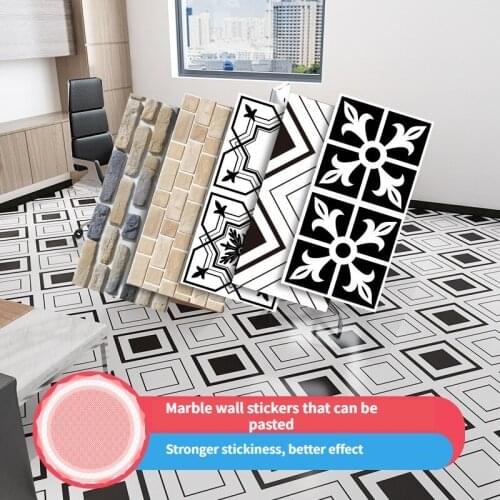Floor stickers self-adhesive waterproof pvc plastic floor leather cement ground thickened wear ins imitation tile 10 pieces