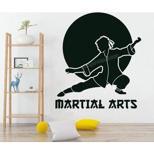 Martial arts wall decal Karate stickers Sport Karate Wall Stickers vinyl bedroom Living room Decor Gym training Decals C618
