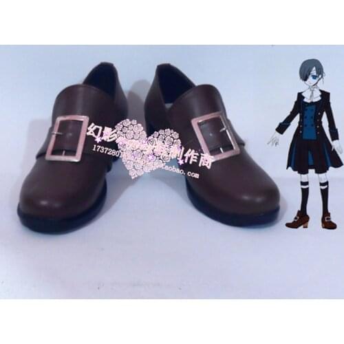 Black Butler Ciel Phantomhive Brown Cosplay Shoes H016