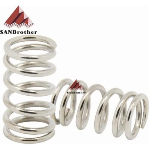 10PCS/lot Stainless Steel Springs 1.2*9*15mm 3D Printers Parts 6.8mm Spring For UM2 Heated Bed Adjusting Part DIY Accessories