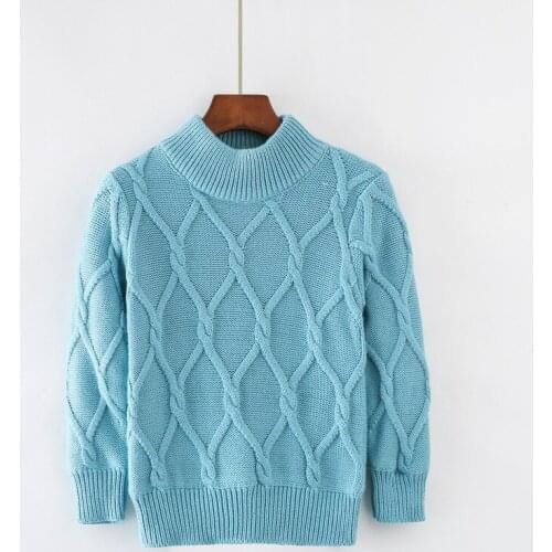2020 Pullover Plaid Sweaters For Girl ChildrenS Knitted Clothes Plush Sweater For Boys Autumn Winter Tops 2 To 6 7 8 9 10 11 12