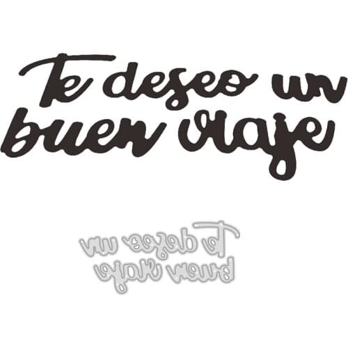 New Spain Words Metal Cutting Die Stencil Template for DIY Embossing Paper Photo Album Gift Cards Making Dies Cut 2021