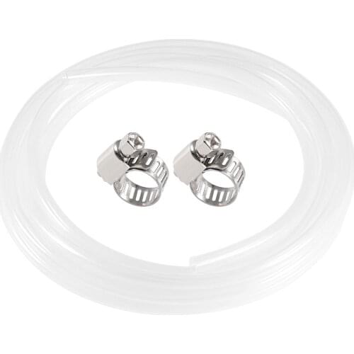 Uxcell Silicone Tubing 7mm ID 9mm OD 10ft Silicone Rubber Tube Air Hose Water Pipe Clear with Clamps