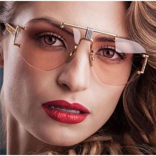 2020 New Brand Designer Large frame Pilot Sunglasses Women Men Retro ocean Lens Gradient Sun Glasses For Female UV400
