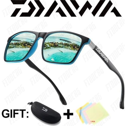 Daiwa New Mens Polarized Fishing Sunglasses Classic Retro Square Sunglasses Outdoor Fishing Glasses