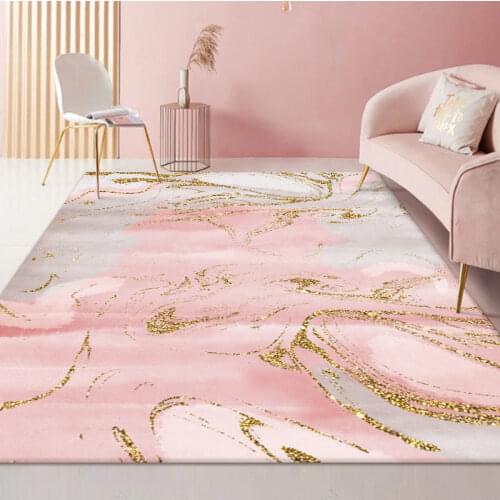 Modern Nordic Large Carpet Living Room 3D Print Gold Pink Colorful Abstract For Kitchen Bedroom Area Rug Custom Home Mat