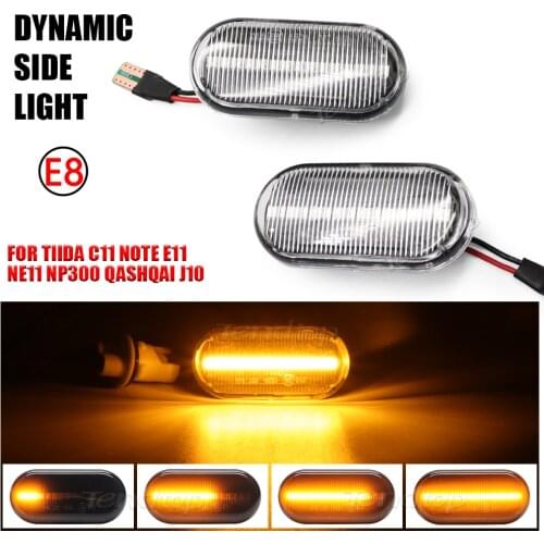 LED Turn Signal LightBlinker Sequential Repeater Lamp For Nissan Tiida C11 Note E11 NE11 Micra K12 NP300 Navara D40 Qashqai J10