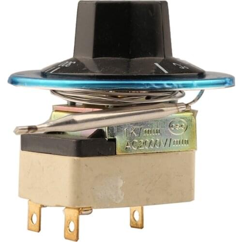 3 Pins 50-300 Centigrade Knob Capillary Dial Thermostat 3-feet Tempering Switch Adjustable Temperature Regulator Nomally Closed