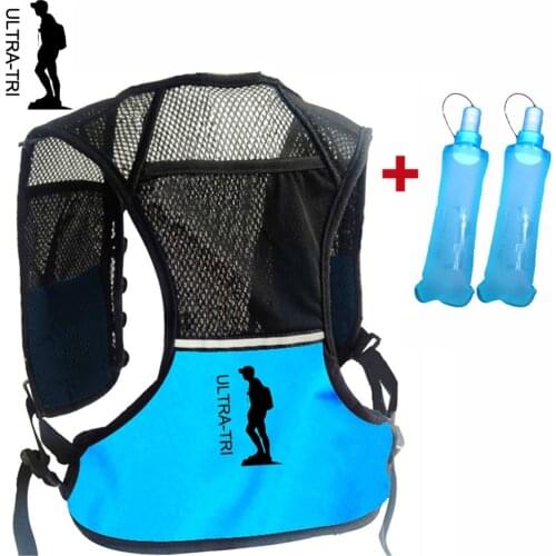 ULTRA-TRI Hydration Trail Run Backpack Vest Men Women Lightweight Marathon Cross-country Running Bag Pack with Soft Flasks