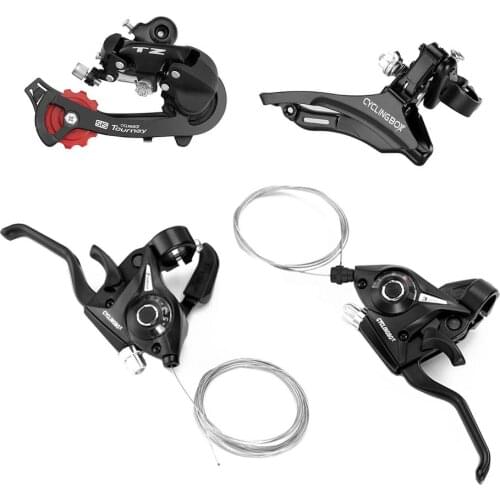 Bicycle Transmission Set One-Piece Riding Equipment For Bike 21 Speed Bicycle Shifter Levers Brake Cycling Disc Handle Brake