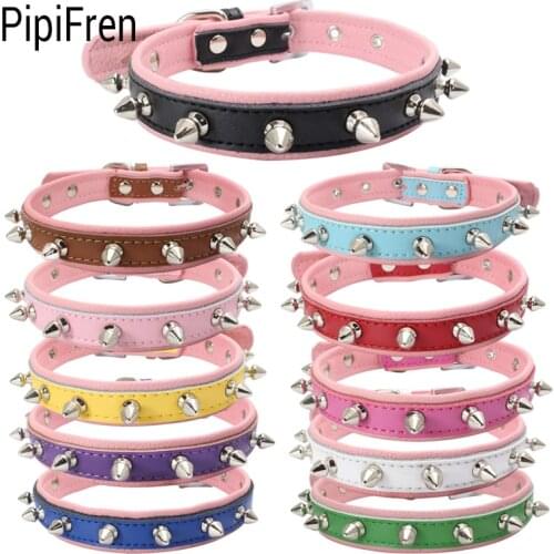PipiFren Retractable Small Dogs Collars Spiked Accessories Supplies For Cats Pets Collars Chihuahua Kitten collier pour chien