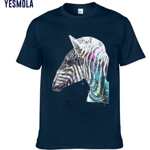 YESMOLA Mens T-shirt Painted Horse Patternt Shirt O Neck Casual Tshirt Unisex Fashion Harajuku Horse Graphic T Shirts