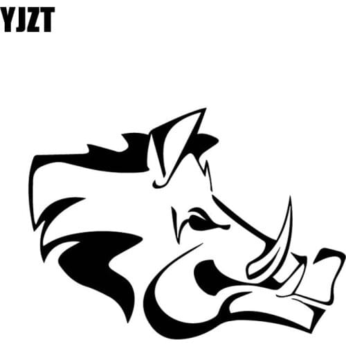 YJZT 15.2CM*11.1CM Ferocious Wild Boar Decorate Vinyl Decal Car Sticker Bumper Accessories Black/Silver C4-1217