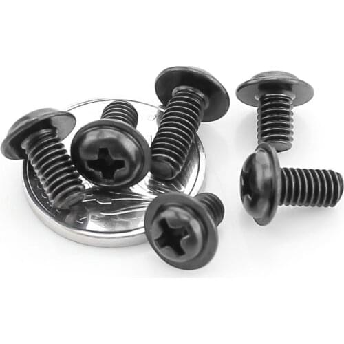 150PCS-M2*3/4/5/6/8/10/12 Black Round with a Screw / Tape Screw / Computer Screw / Comes with a Screw