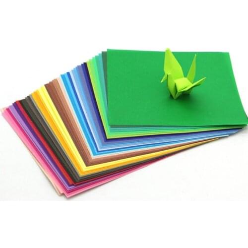 100sheets 50 colors 10/15/17cm Color Paper Kids Origami Paper DIY Paper Crane Rose