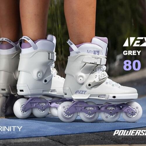 JK 100% Original 2021 Powerslide NEXT Trinity Frame Inline Skates Purple 4*80 3*100mm Street Racing Roller Free Skating Patines