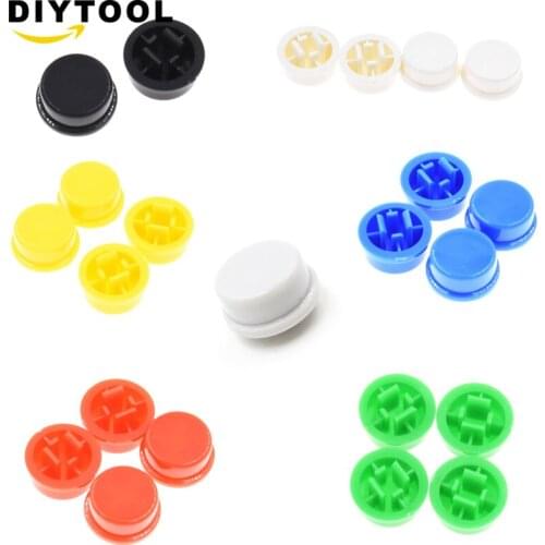 100PCS Tactile Push Button Switch Momentary 12*12*7.3MM Micro switch button 7 colors Tact Cap 12X12X7.3MM
