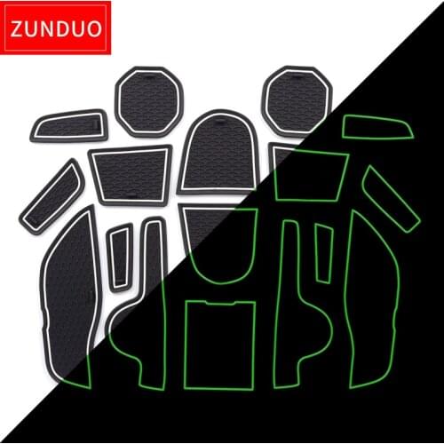 ZUNDUO Gate slot pad For JEEP RENEGADE 2016-2018 Accessories Interior Door Pad/Cup Mat 17PCS red white