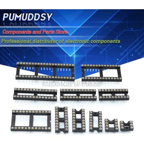 200PCS Round Hole IC socket 6P 8P 14P 16P 18P 20P 24P 28P 40P pins IC Connector DIP 6 8 14 16 18 20 24 28 40 pin IC Sockets