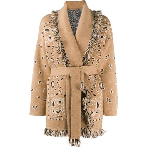 2021 Luxury High Quality Women Tassel Knitted Sweater Female Cashmere Casual Cardigans Coat 4 Color