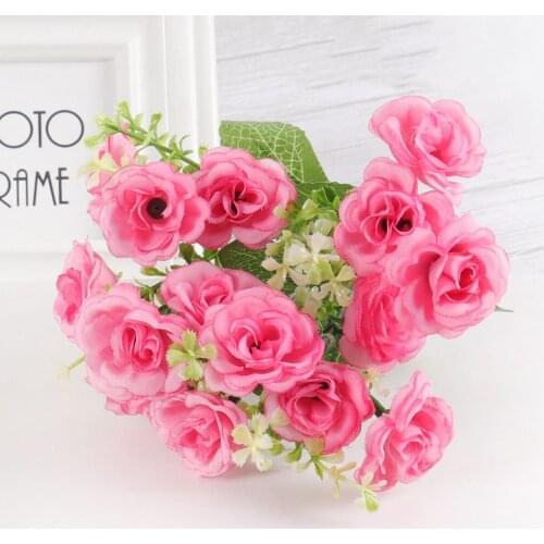 30cm Rose Pink Silk Bouquet Peony Artificial Flowers DIY Bride Wedding Home Decoration Fake Flowers Faux Christmas Roses Flowers
