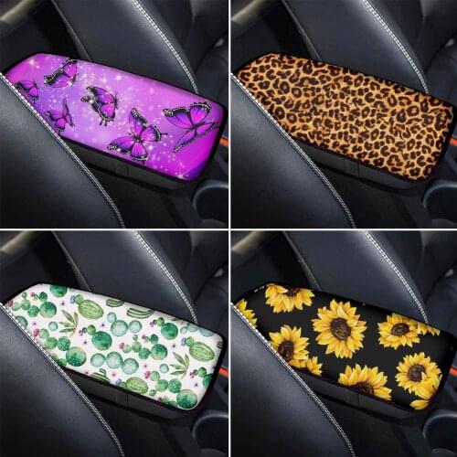 3D Painted Car Central Armrest Pad Auto Center Console Arm Rest Seat Box Mat Cushion Pillow Cover Vehicle Protective Styling