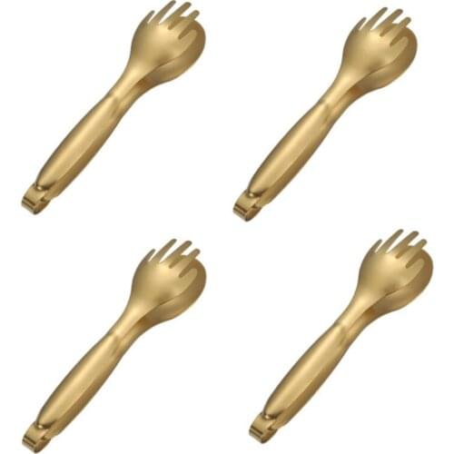 4PCS 304 Stainless Steel Food Tongs Household Kitchen Steak Tongs Bread Barbecue Tongs Buffet Tongs