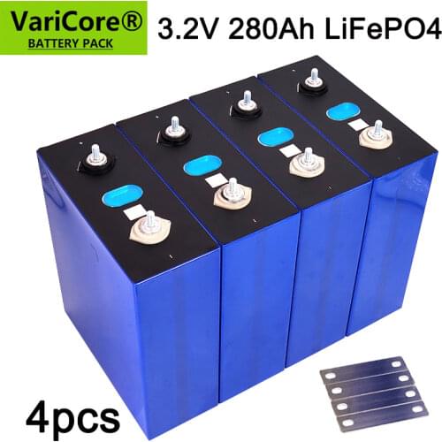 4pcs EVE 3.2V 280Ah LiFePO4 battery DIY 12V for Electric car RV Campers Golf Cart Off-Road Solar Wind + Stud Class A TAX FREE
