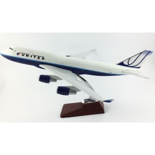 AIRLINES 45-47CM UNITED 747 METAL ALLOY MODEL PLANE AIRCRAFT MODEL TOY AIRPLANE BIRTHDAY GIFT