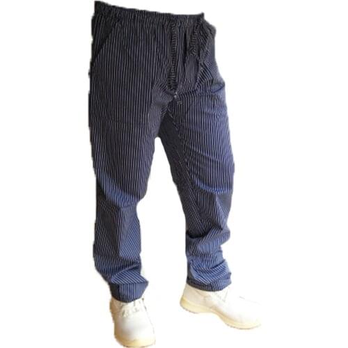 Pant pantalaccio cotton kitchen work blue stripe lanyard worker