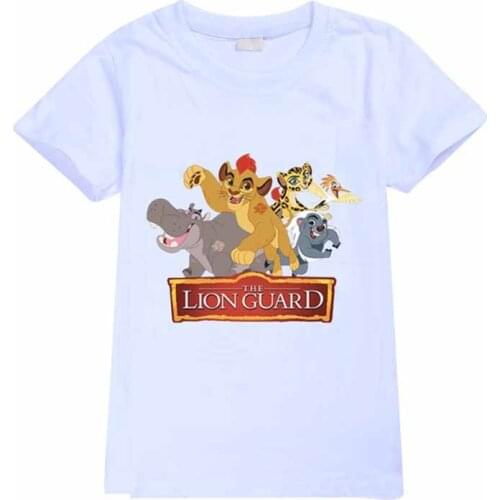 Disney Cartoon Summer Kids' Short Shirt The Lion King Simba Printing Casual Short-sleeved Outfits Tops T Shirts Boys Girls Tees