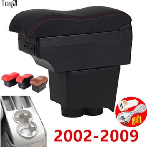For old Polo 9N/9N3 02-09 Vivo 10- Dual Layer Car Armrest Cup Holder Center Centre Console Storage Box Tray Leather