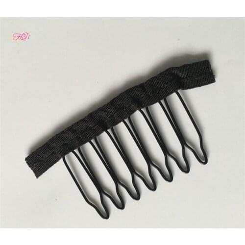Hot Sale Black Lace Wig Combs 7 Teeth Wig Accessories Hair Wig Combs 10-500Pcs Wholesale Lace Wig Comb Clips FLR Tools
