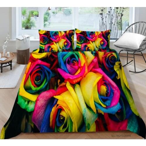 Hot Style Soft Bedding Set 3d Digital Flowers Printing 2/3pcs Duvet Cover Set Single Twin Double Full Queen King Bedclothes
