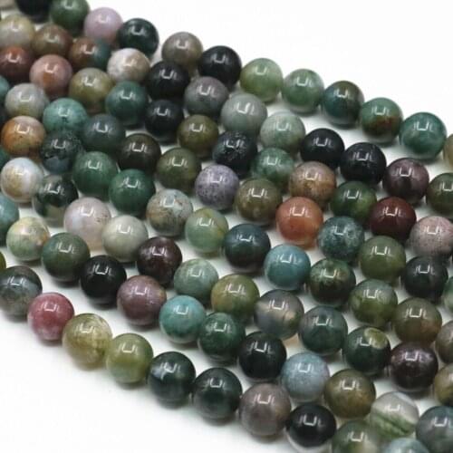 2PCS Round Natural Indian Agates Stone Onyx 6 8mm Wholesale Multicolor Carnelian Loose Beads for Jewelry Making Craft 15inchA379