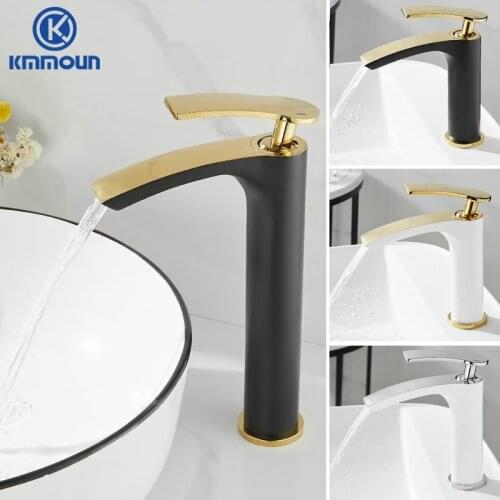 Basin Faucet Brass Mixer Hot Cold Mixer Basin Tap White/Chrome/Black/Gold Bathroom Waterfall Faucets