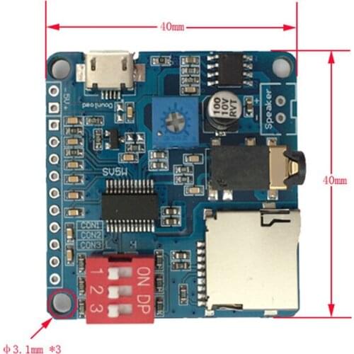 Voice playback module MP3 player Trigger playback Serial port control playback DY-SV5W