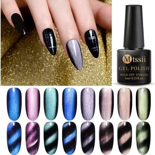 Mtssii Cat Eye Nail Gel Polish 5D Laser Magnet Varnishes Soak Off UV LED Shimmer Magnetic Lacquers Chameleon Magnetic Gel