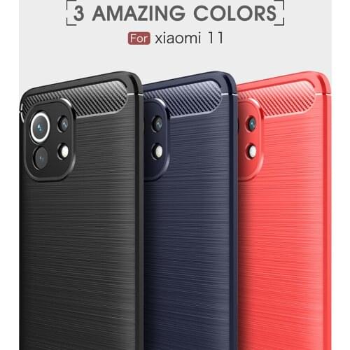 Soft Cover Full Protection Carbon Fiber TPU Silicone Case Phone For Xiaomi 11 10 Ultra 10 Lite Redmi Note 9 9Pro 10X Back Cover