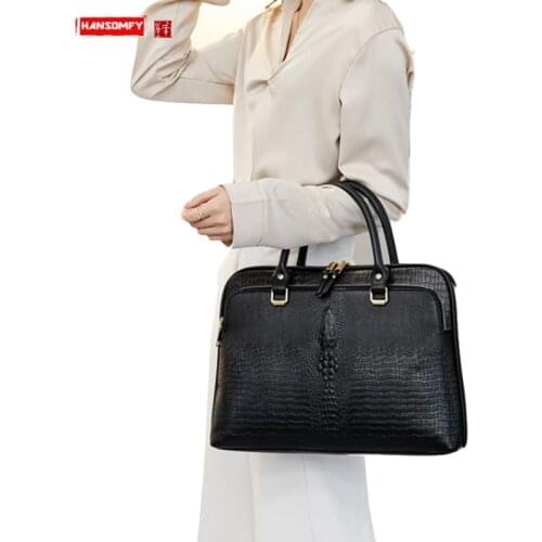 New Women Handbag 13.3/14 Inch Laptop Bag Female Professional Ladies Briefcase Business A4 File Package Shoulder Crossbody Bags
