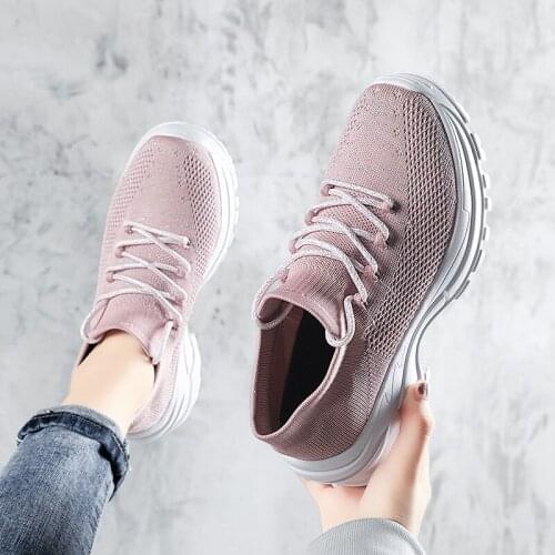 New Platform Sneakers Shoes Breathable Casual Running Shoes Woman Fashion Height Increasing Ladies Sport Shoes Plus Size 35-42