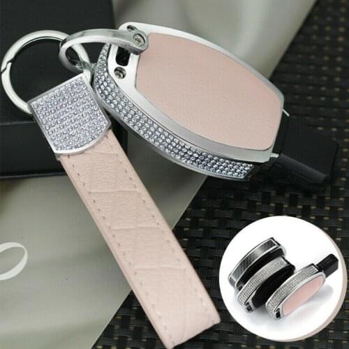 New Diamond Key Case With Leather Key Chain For Mercedes-Benz GLA C-Class GLC C200L