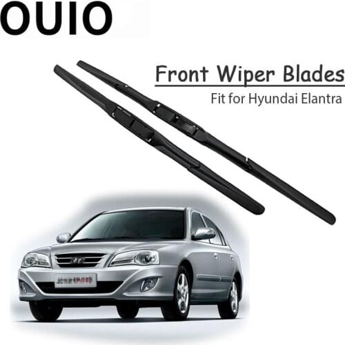 OUIO 1Set Rubber Car Front Wiper Blade Kit For Hyundai Elantra XD HD MD 2015 2014-2000 Windscreen Original replace Accessories