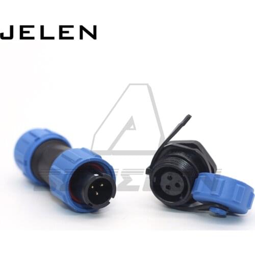 SP11series 11mm Panel Mount Plastic Waterproof Connector 3pin IP68 power wire connectors plug and socket