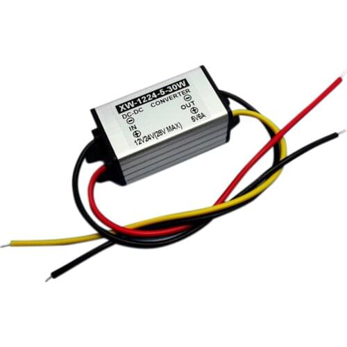 Best Price Step Down Adapter DC12V(8.5-28V) To 5V 6A 30W Car Power Supply Converter Regulator Module Buck Waterproof Equipment