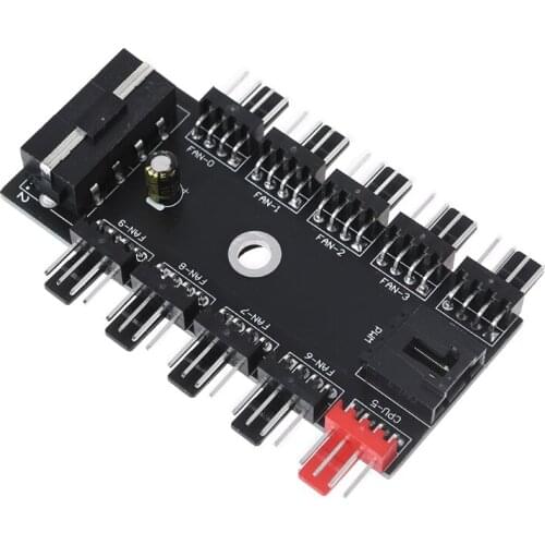 PWM Fan Power Supply Cable 1 to10 Splitter PC Case Internal Motherboard Extension Cable Cord Wire for 4-Pin Cooling Fans