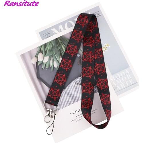 Ransitute R1935 TV Show Supernatural Rune Keychain Lanyard For Keys ID Card Pass Gym Mobile Phone USB Badge Holder DIY Hang Rope